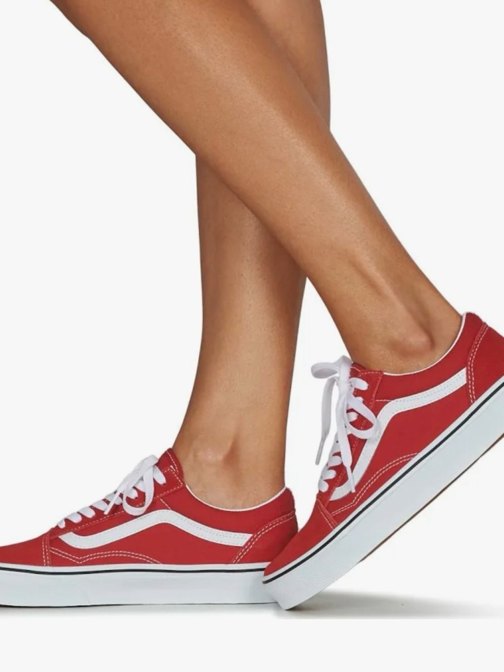 Vans Red and White Low-Top Sneakers